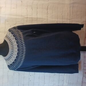Curated  Utility Woman VTG   80%Lambs  Wool Blue -Gray  Pattern Sweater   L